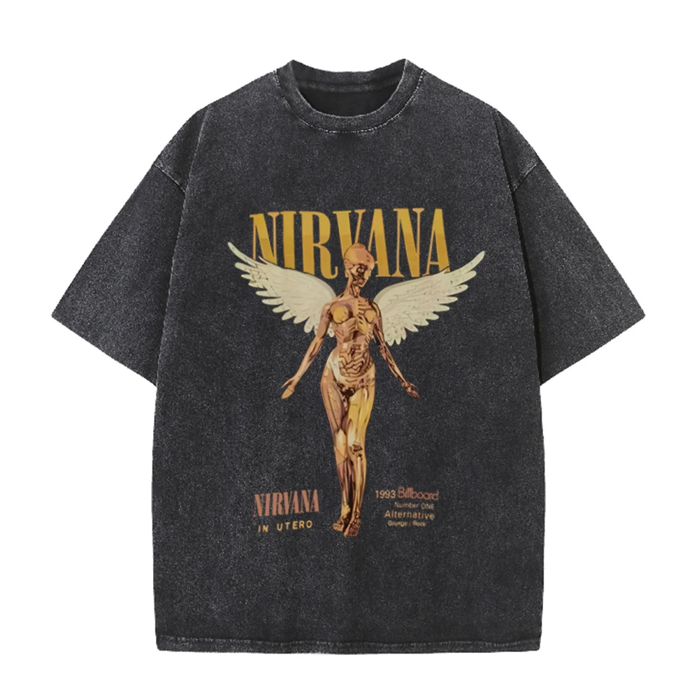 Vintage Collectible Figures - Retro Acid Wash Oversized T-shirt Nirvana
