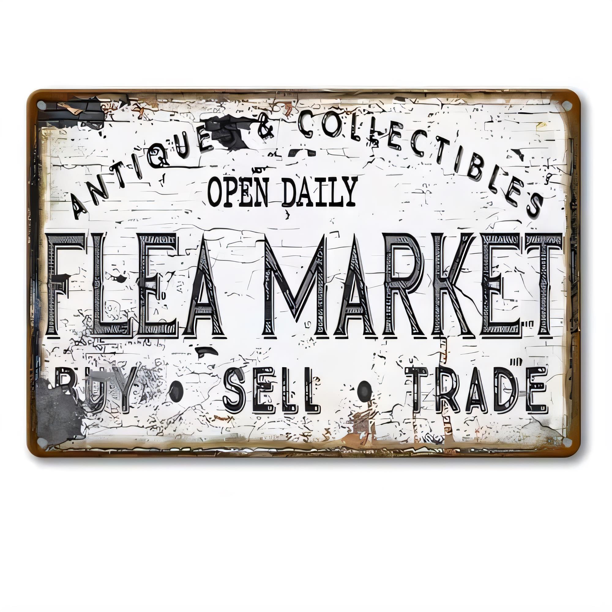 Vintage Collectible Tins - Tin Sign Antique Collectibles Flea Market