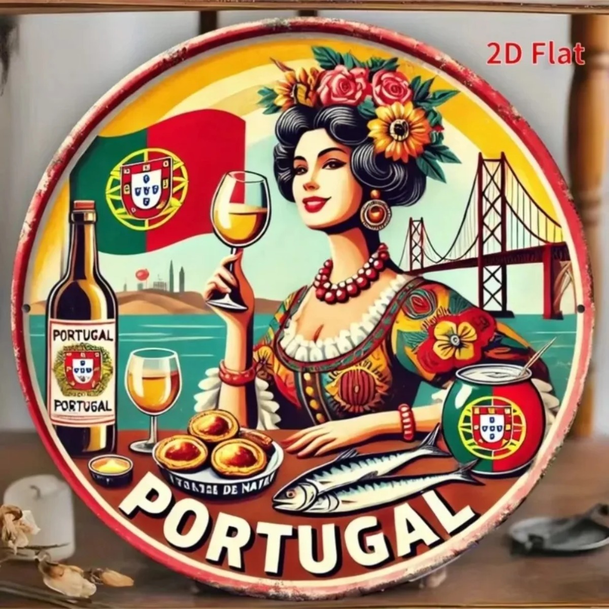 Vintage Collectible Tins - Vintage Retro Round Metal Tin Signs