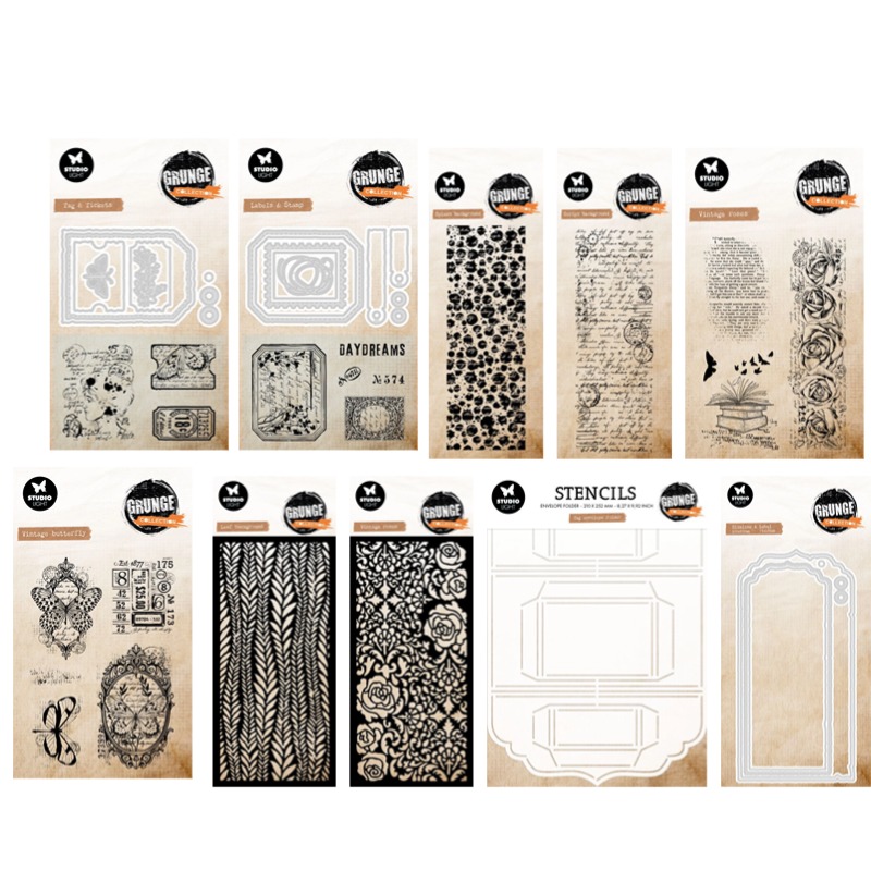 Vintage Collectible Figures - Tag Envelope Grunge Collection Vintage Roses