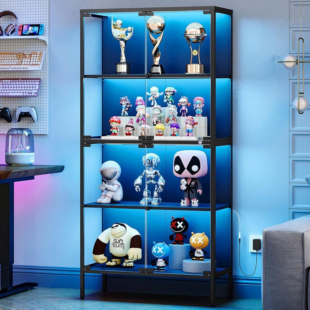Collectible & Vintage Dolls For Wedding - 65 LED-Illuminated Glass Display Cabinet with