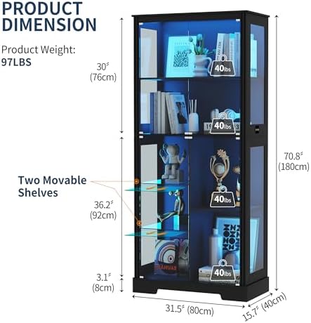 71'' Display Cabinet with 5-Ti - огляд і ціна Collectible & Vintage Dolls For Wedding