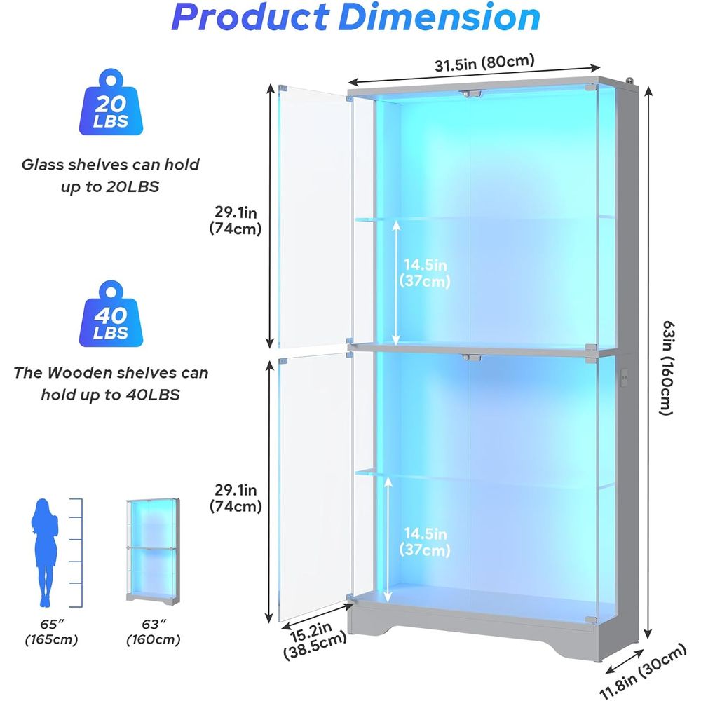 4-Tier Glass Display Cabinet w - огляд і ціна Collectible & Vintage Dolls For Wedding