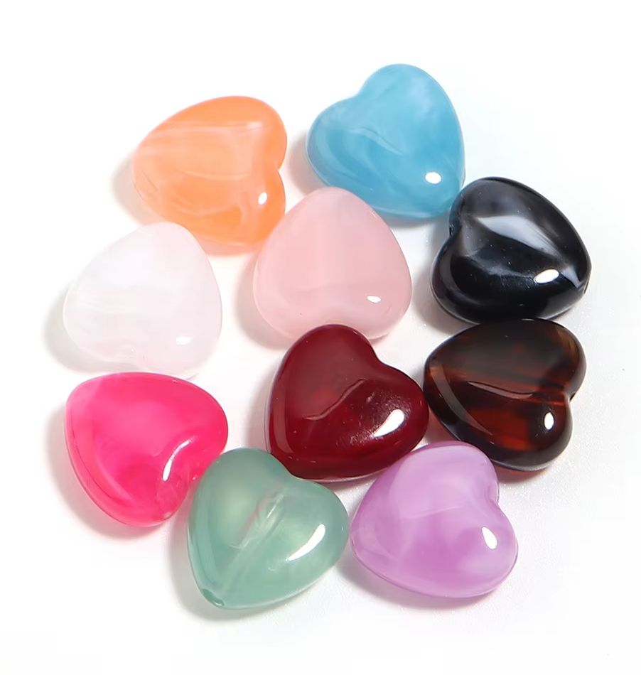 10pcs/lot Vintage Heart Acryli - огляд і ціна Vintage Collectible Marbles