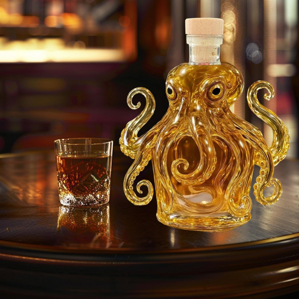 Octopus Whiskey Decanter Goose - огляд і ціна Vintage Collectible Glassware